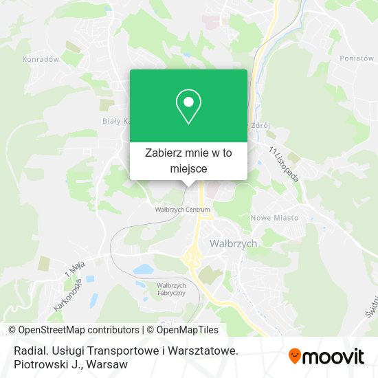 Mapa Radial. Usługi Transportowe i Warsztatowe. Piotrowski J.