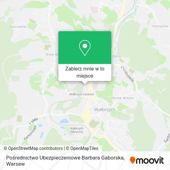 Mapa Pośrednictwo Ubezpieczeniowe Barbara Gaborska