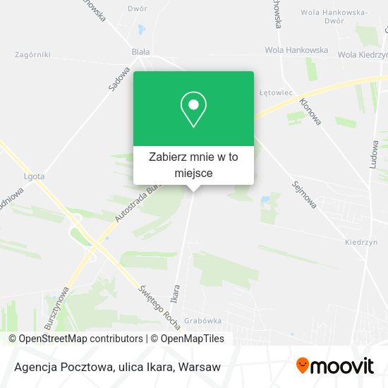 Mapa Agencja Pocztowa, ulica Ikara