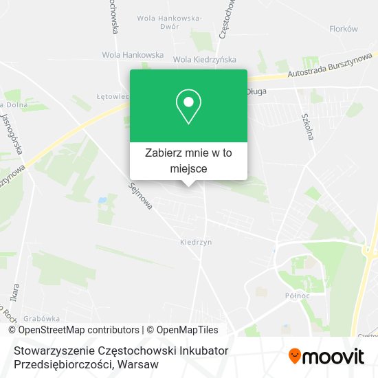 Mapa Stowarzyszenie Częstochowski Inkubator Przedsiębiorczości