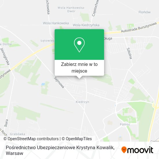 Mapa Pośrednictwo Ubezpieczeniowe Krystyna Kowalik