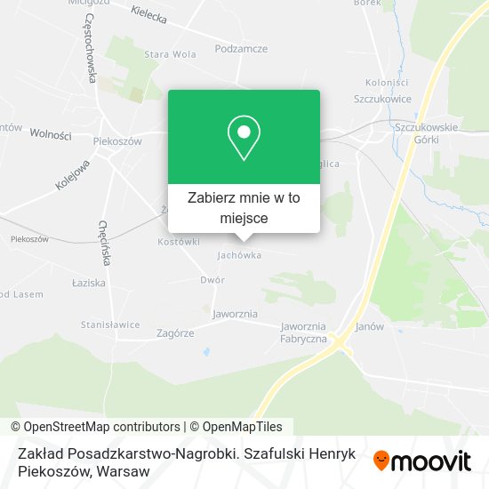 Mapa Zakład Posadzkarstwo-Nagrobki. Szafulski Henryk Piekoszów