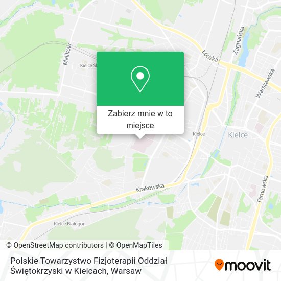 Mapa Polskie Towarzystwo Fizjoterapii Oddział Świętokrzyski w Kielcach