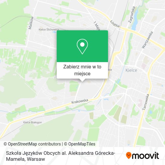 Mapa Szkoła Języków Obcych al. Aleksandra Górecka-Mameła