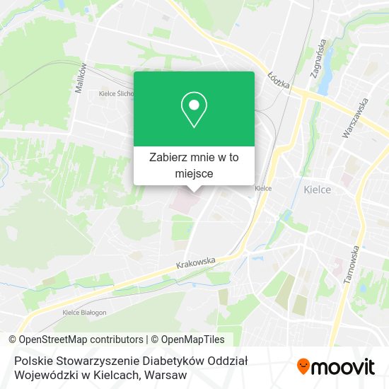 Mapa Polskie Stowarzyszenie Diabetyków Oddział Wojewódzki w Kielcach