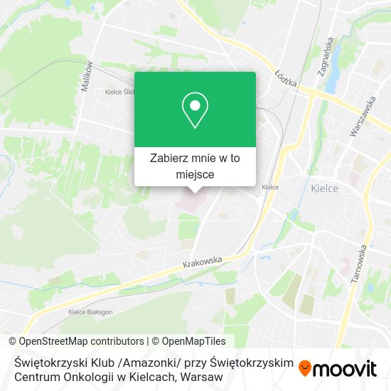 Mapa Świętokrzyski Klub /Amazonki/ przy Świętokrzyskim Centrum Onkologii w Kielcach