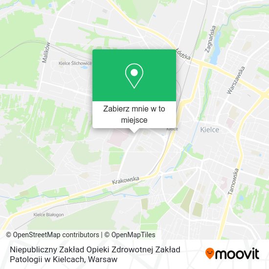 Mapa Niepubliczny Zakład Opieki Zdrowotnej Zakład Patologii w Kielcach