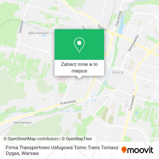 Mapa Firma Transportowo Usługowa Tomo Trans Tomasz Dygas