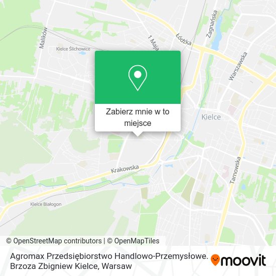 Mapa Agromax Przedsiębiorstwo Handlowo-Przemysłowe. Brzoza Zbigniew Kielce