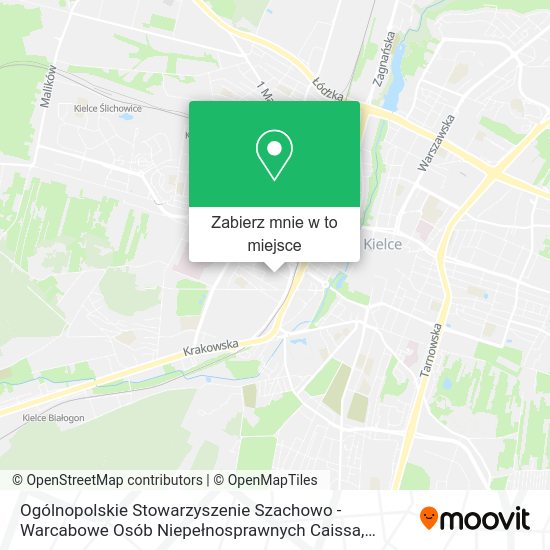 Mapa Ogólnopolskie Stowarzyszenie Szachowo - Warcabowe Osób Niepełnosprawnych Caissa