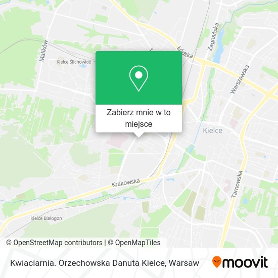 Mapa Kwiaciarnia. Orzechowska Danuta Kielce