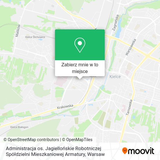 Mapa Administracja os. Jagiellońskie Robotniczej Spółdzielni Mieszkaniowej Armatury