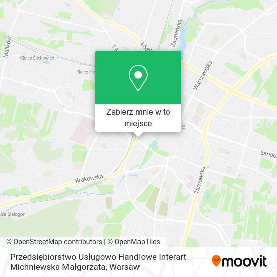 Mapa Przedsiębiorstwo Usługowo Handlowe Interart Michniewska Małgorzata