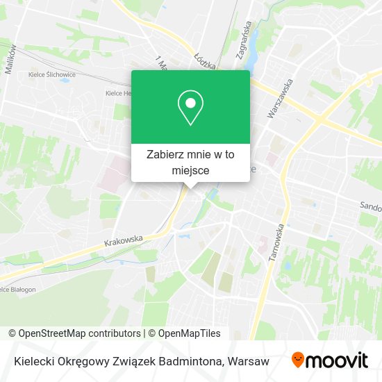 Mapa Kielecki Okręgowy Związek Badmintona