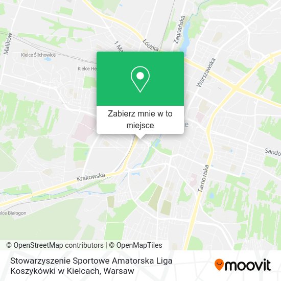 Mapa Stowarzyszenie Sportowe Amatorska Liga Koszykówki w Kielcach