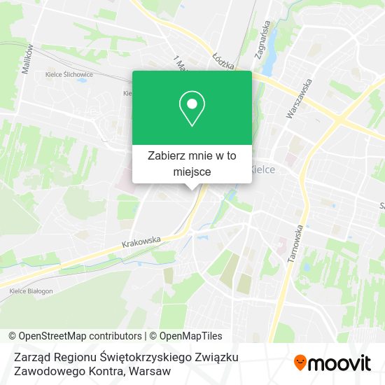 Mapa Zarząd Regionu Świętokrzyskiego Związku Zawodowego Kontra