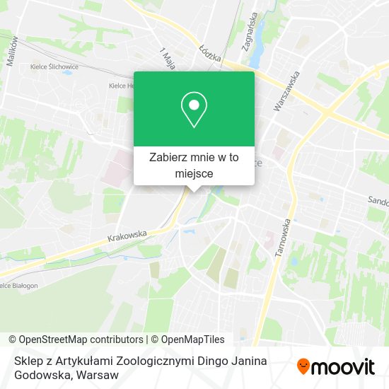 Mapa Sklep z Artykułami Zoologicznymi Dingo Janina Godowska