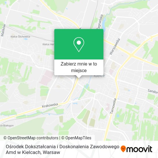 Mapa Ośrodek Dokształcania i Doskonalenia Zawodowego Amd w Kielcach