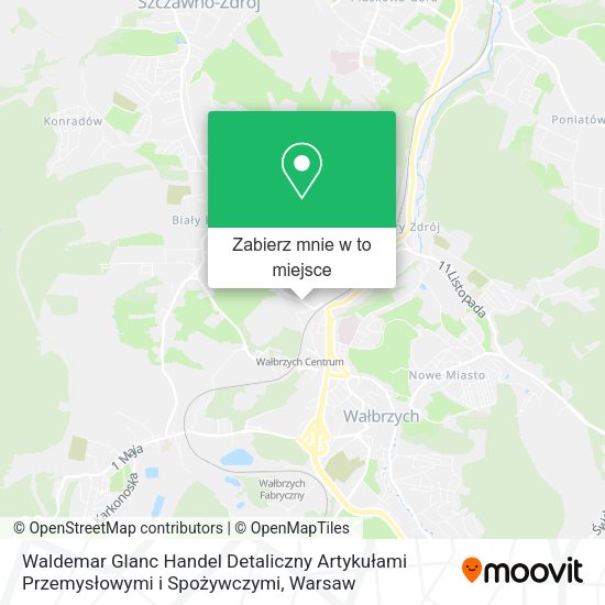 Mapa Waldemar Glanc Handel Detaliczny Artykułami Przemysłowymi i Spożywczymi