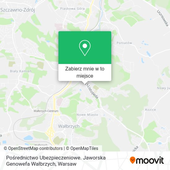 Mapa Pośrednictwo Ubezpieczeniowe. Jaworska Genowefa Wałbrzych