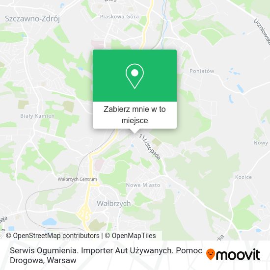 Mapa Serwis Ogumienia. Importer Aut Używanych. Pomoc Drogowa