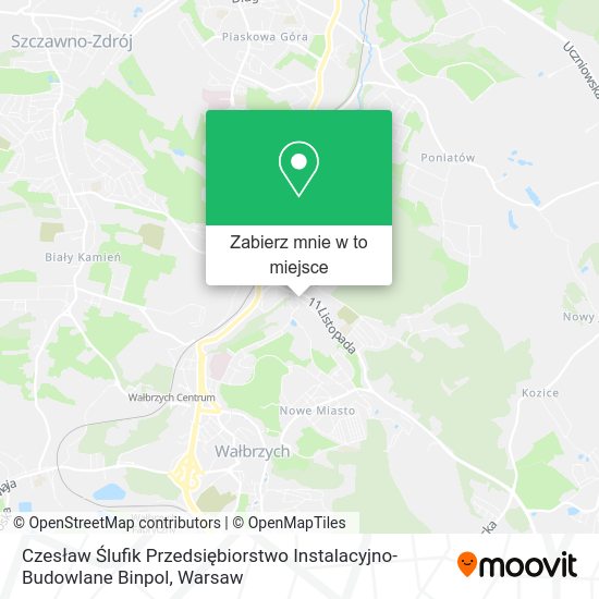 Mapa Czesław Ślufik Przedsiębiorstwo Instalacyjno-Budowlane Binpol