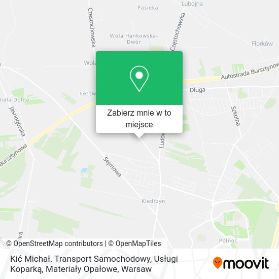 Mapa Kić Michał. Transport Samochodowy, Usługi Koparką, Materiały Opałowe