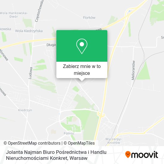 Mapa Jolanta Najman Biuro Pośrednictwa i Handlu Nieruchomościami Konkret