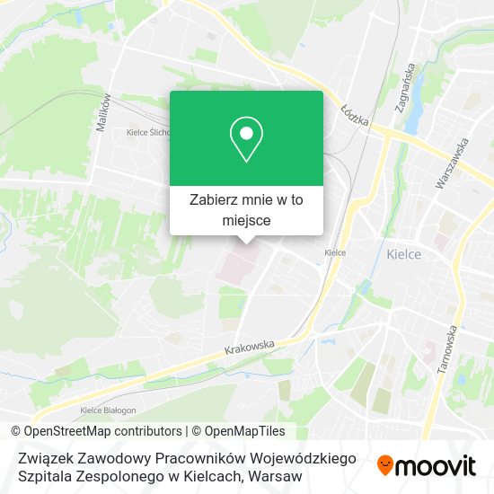 Mapa Związek Zawodowy Pracowników Wojewódzkiego Szpitala Zespolonego w Kielcach