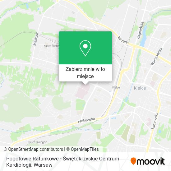 Mapa Pogotowie Ratunkowe - Świętokrzyskie Centrum Kardiologii