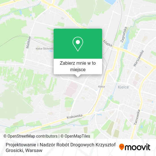 Mapa Projektowanie i Nadzór Robót Drogowych Krzysztof Grosicki