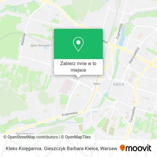 Mapa Kleks Księgarnia. Gieszczyk Barbara Kielce