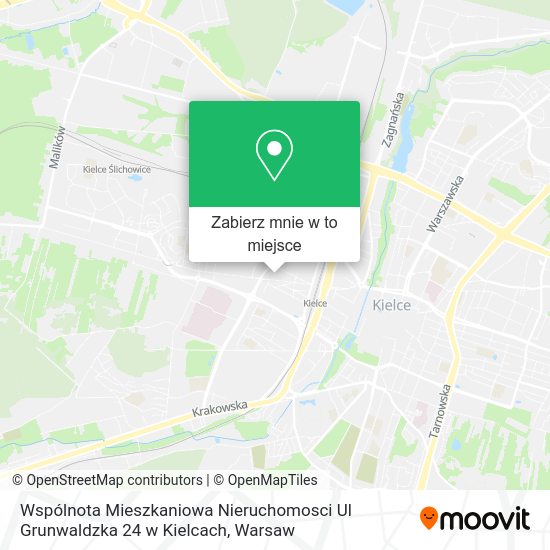 Mapa Wspólnota Mieszkaniowa Nieruchomosci Ul Grunwaldzka 24 w Kielcach