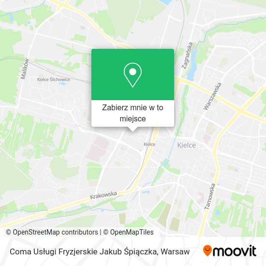 Mapa Coma Usługi Fryzjerskie Jakub Śpiączka