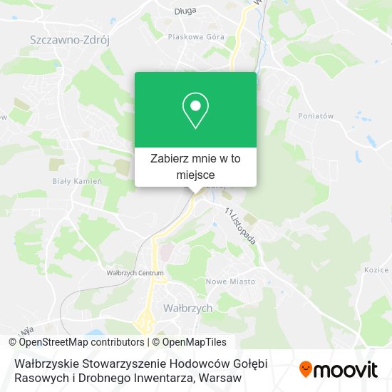 Mapa Wałbrzyskie Stowarzyszenie Hodowców Gołębi Rasowych i Drobnego Inwentarza