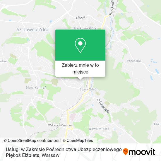 Mapa Usługi w Zakresie Pośrednictwa Ubezpieczeniowego Piękoś Elżbieta