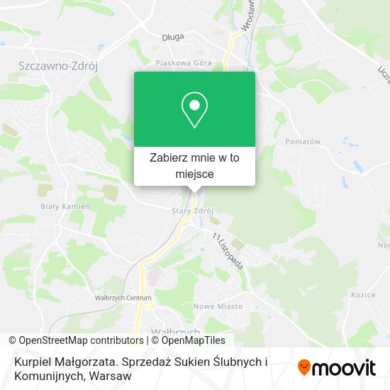 Mapa Kurpiel Małgorzata. Sprzedaż Sukien Ślubnych i Komunijnych