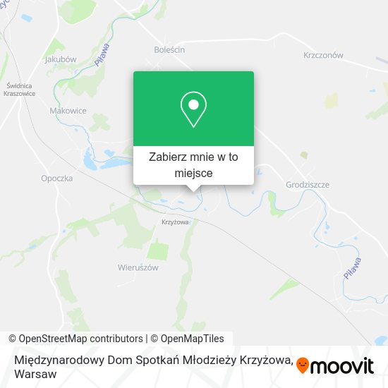 Mapa Międzynarodowy Dom Spotkań Młodzieży Krzyżowa