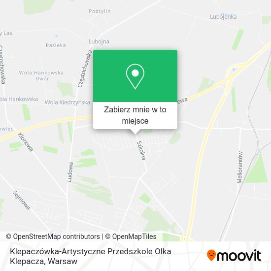 Mapa Klepaczówka-Artystyczne Przedszkole Olka Klepacza