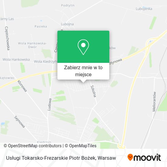 Mapa Usługi Tokarsko-Frezarskie Piotr Bożek