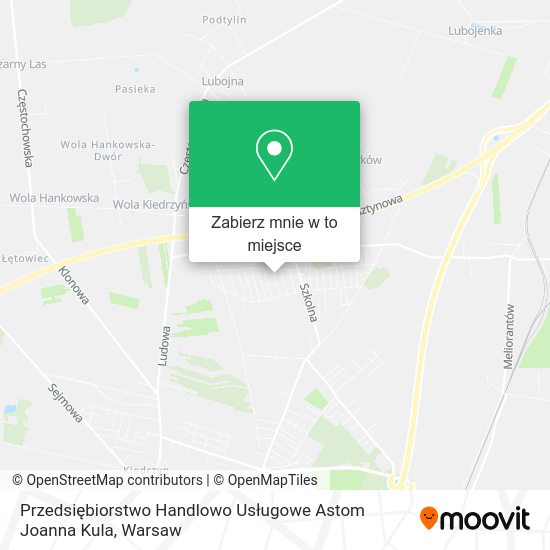 Mapa Przedsiębiorstwo Handlowo Usługowe Astom Joanna Kula