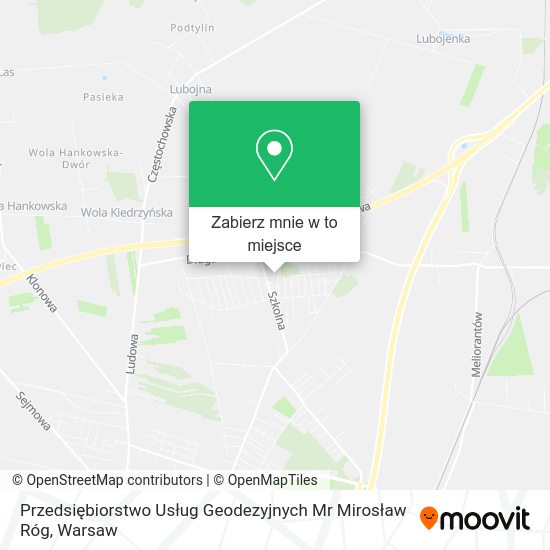 Mapa Przedsiębiorstwo Usług Geodezyjnych Mr Mirosław Róg