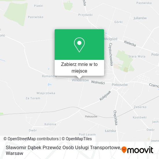 Mapa Sławomir Dąbek Przewóz Osób Usługi Transportowe