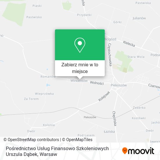 Mapa Pośrednictwo Usług Finansowo Szkoleniowych Urszula Dąbek