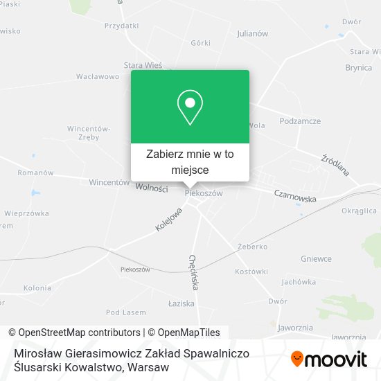 Mapa Mirosław Gierasimowicz Zakład Spawalniczo Ślusarski Kowalstwo