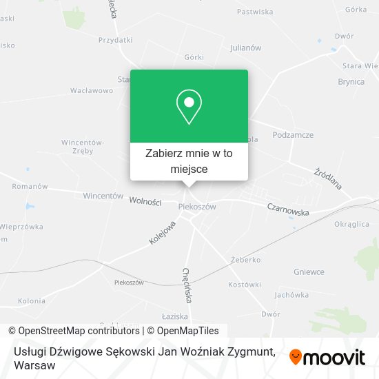 Mapa Usługi Dźwigowe Sękowski Jan Woźniak Zygmunt