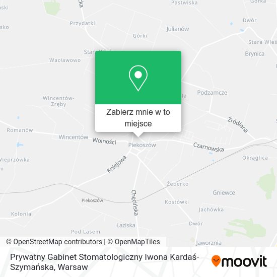 Mapa Prywatny Gabinet Stomatologiczny Iwona Kardaś-Szymańska