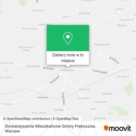 Mapa Stowarzyszenie Mieszkańców Gminy Piekoszów