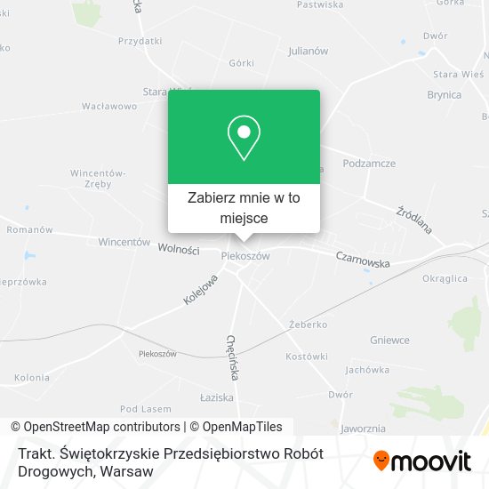 Mapa Trakt. Świętokrzyskie Przedsiębiorstwo Robót Drogowych