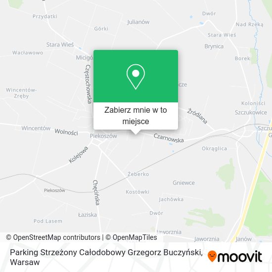 Mapa Parking Strzeżony Całodobowy Grzegorz Buczyński